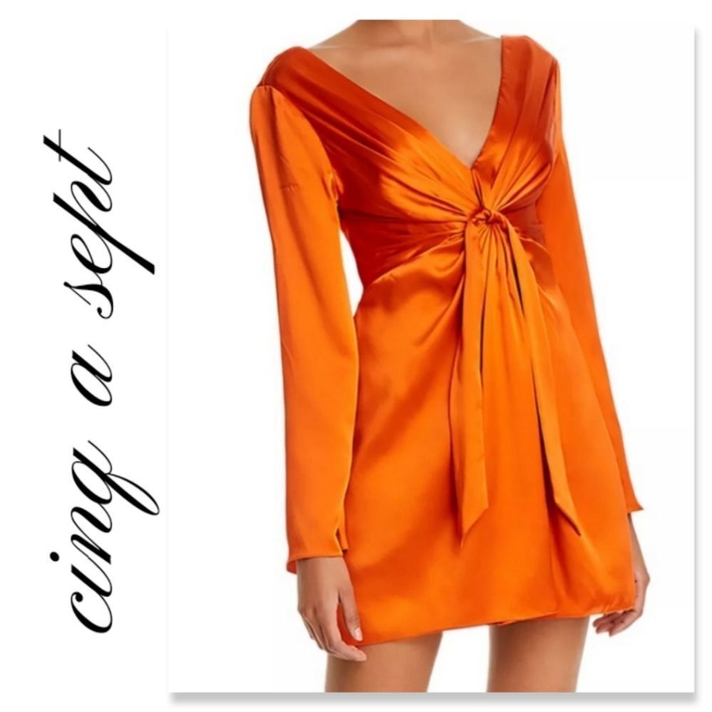 NWT Cinq A Sept Caelan Dress In Blood Orange 100% Silk